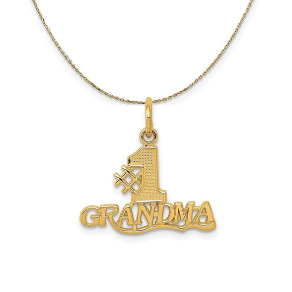 14k Yellow Gold #1 Grandma Necklace - 18 Inch